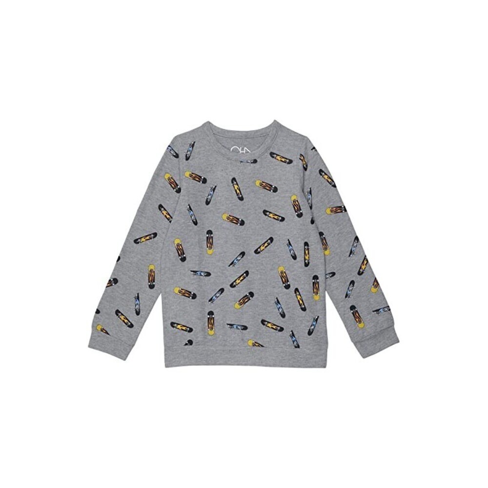 Chaser T-Shirt Boy 14 Gray Rpet Bliss Knit Long Sleeve Crew Neck Pullover GBO181